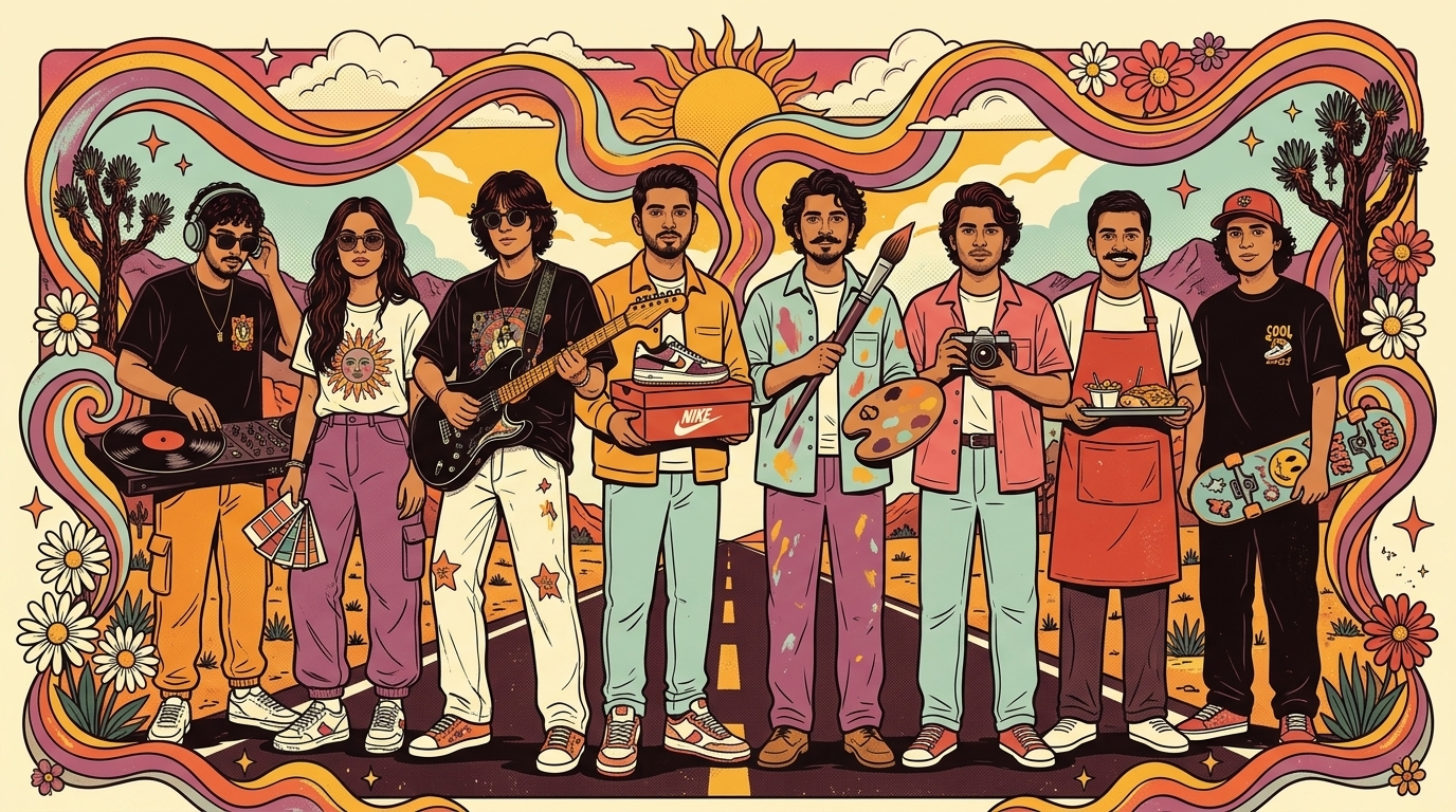 Illustrated group portrait of the Streetland crew of young creators